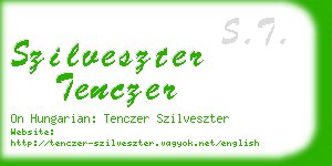 szilveszter tenczer business card